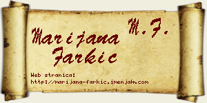 Marijana Farkić vizit kartica